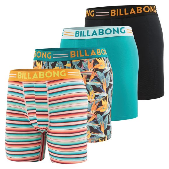 NEW Billabong Mens Underwear 4 Pack Microfiber Performance Boxer Briefs for Men - Picture 1 of 4